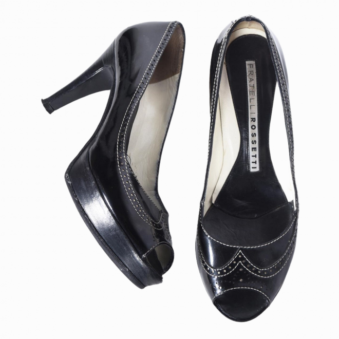 Fratelli Rossetti patent leather peep toe pumps.jpg